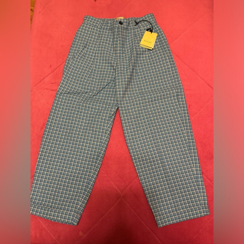 NWT GUCCI Kids Cotton Jacquard Embroidered Logo Pants